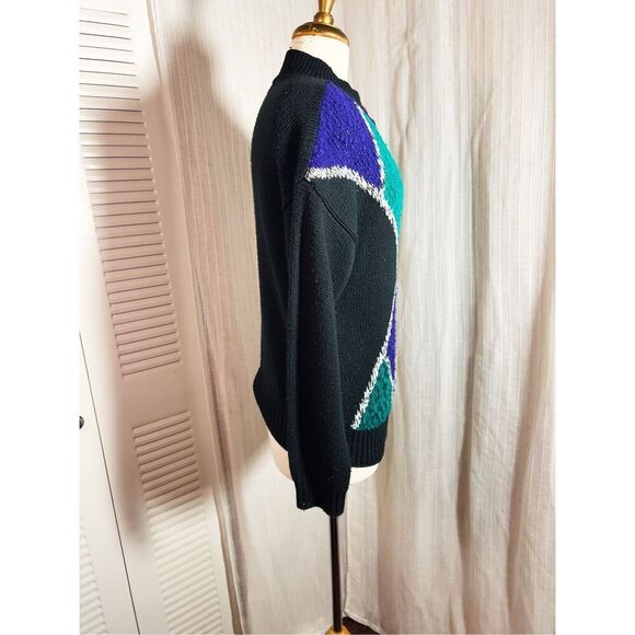 Spice of Life | Women’s | Sweaters | M | Vintage Dark Geometric Cable Knit Sweat - Picture 5 of 5